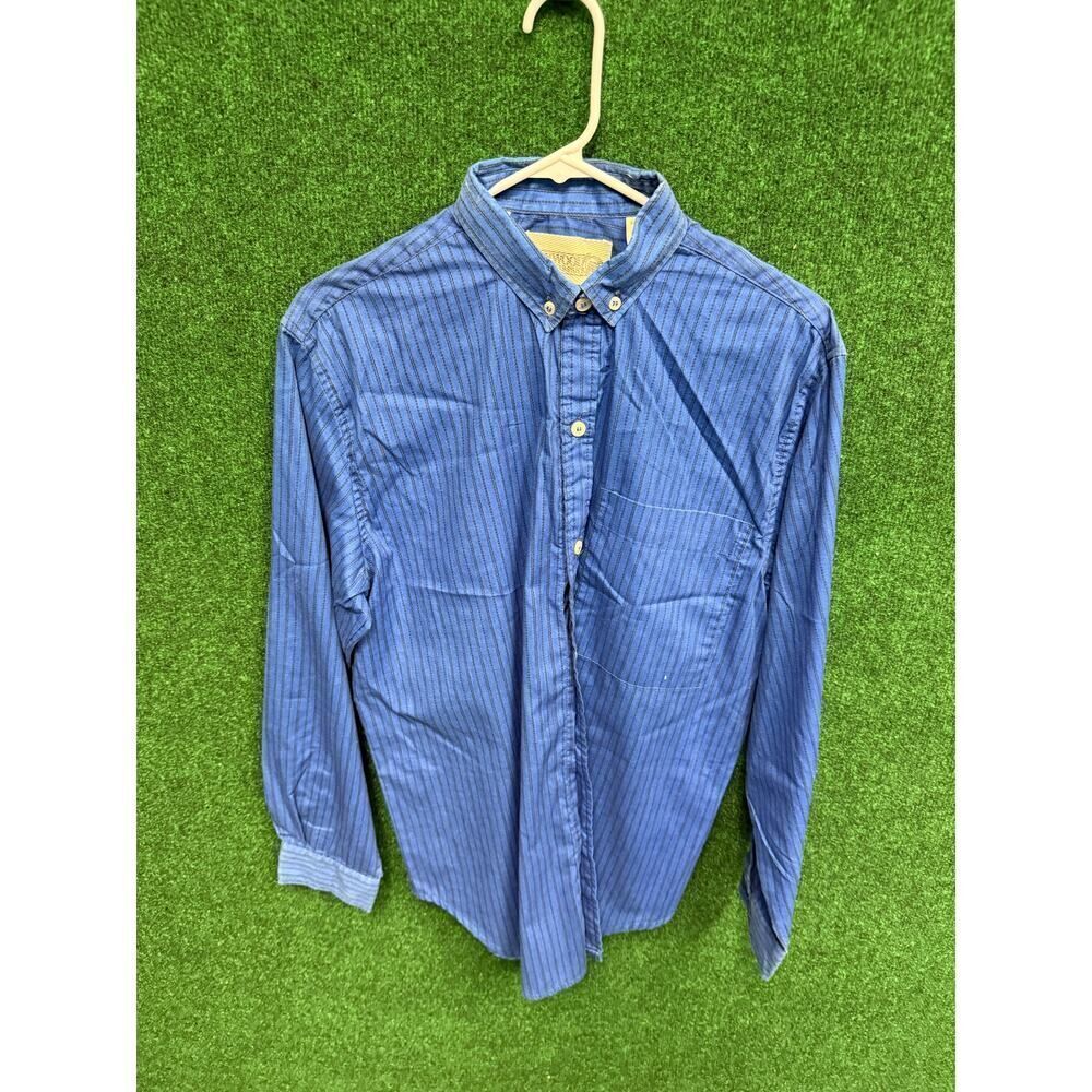 90s Grunge Blue Iron Wood Shirt L VTG Western Button Up